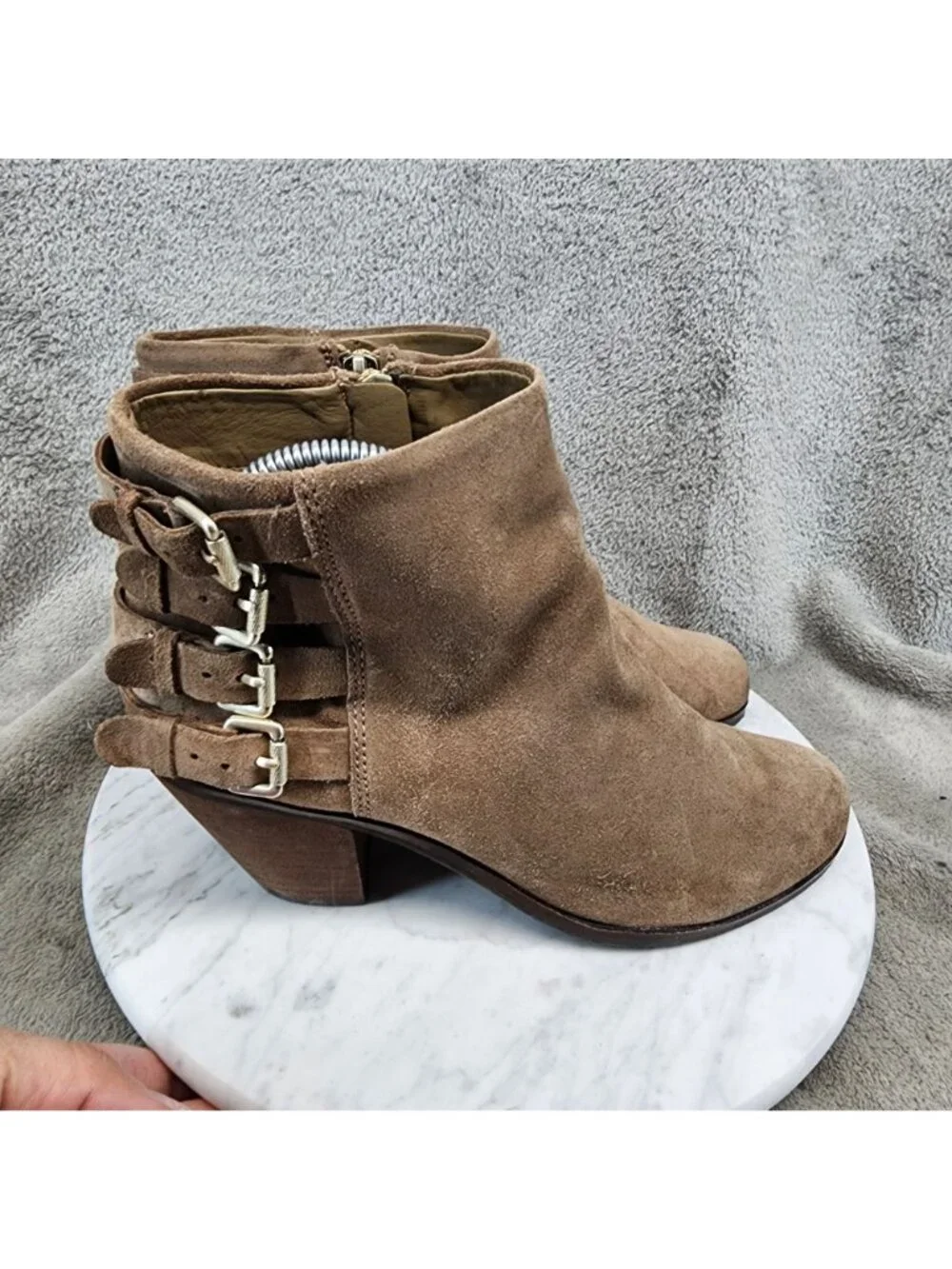 Sam Edelman Shoes Womens Size 8.5 Brown Suede Ankle Booties *Read*